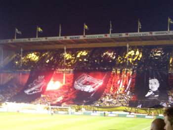 Choreo der AIK-Anhänger