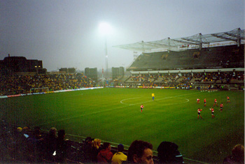 Das Brndby-Stadion whrend des Umbaus