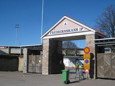 Der Eingang zum Stadion Fredriksskans in Kalmar