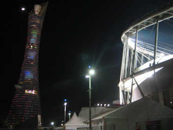 Aspire Tower und Khalifa Stadium in Doha