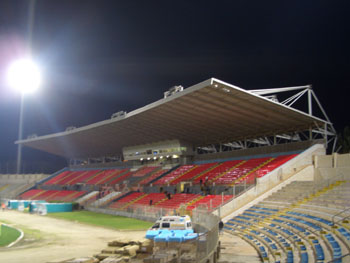 Die Haupttribüne des National Stadium in Ta Qali