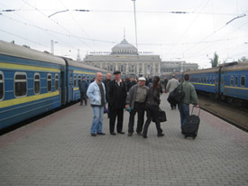 Ankunft am Hauptbahnhof in Odessa