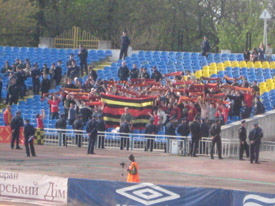 Fans von Metalurg Zaporozhje in Odessa