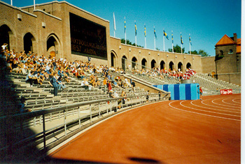 Das altehrwürdige Olympiastadion in Stockholm
