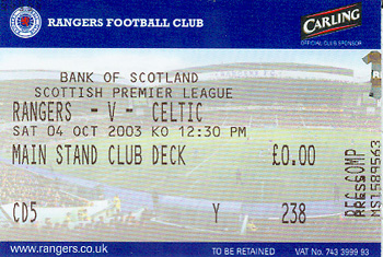 Glasgow Rangers - Celtic Glasgow 0:1 (4.10.03)