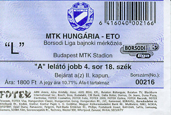 MTK Hungaria Budapest - Györi Eto FC 3:1 (17.5.03)