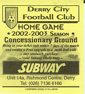 Derry City FC - Drogheda United FC 0:0 (2.10.03)