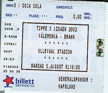Valerenga Oslo - Brann Bergen 1:1 (5.8.02)