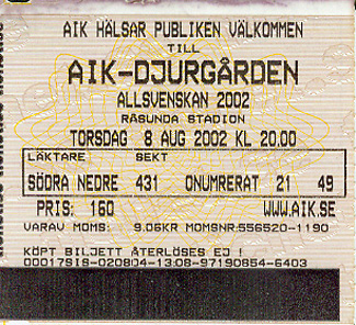 AIK Solna - Djugardens IF 0:3 (8.8.02)