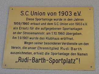 Gedenktafel für Rudi Barth