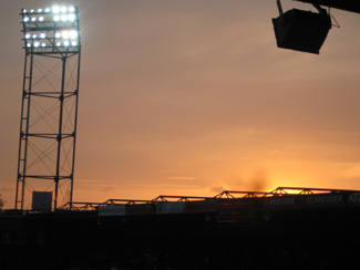 Sonnenuntergang über dem FC Zwolle Stadion