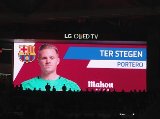 Marc Andre ter Stegen auf der Anzeigetafel