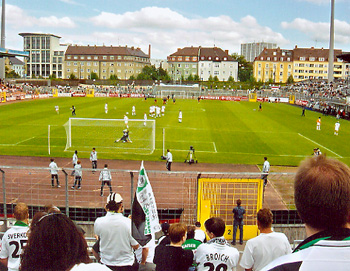 Gladbachfans an der Grünwalder Straße