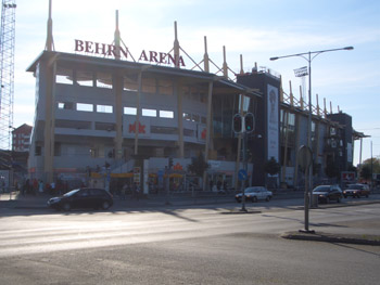 Die Behrn Arena von außen