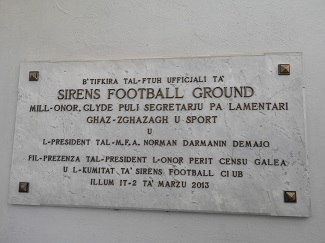 Sirens Stadium Tafel