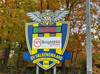 Anzeigetafel im Sportpark Den Dries