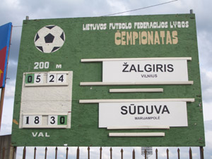 Hinweisschild am Stadion